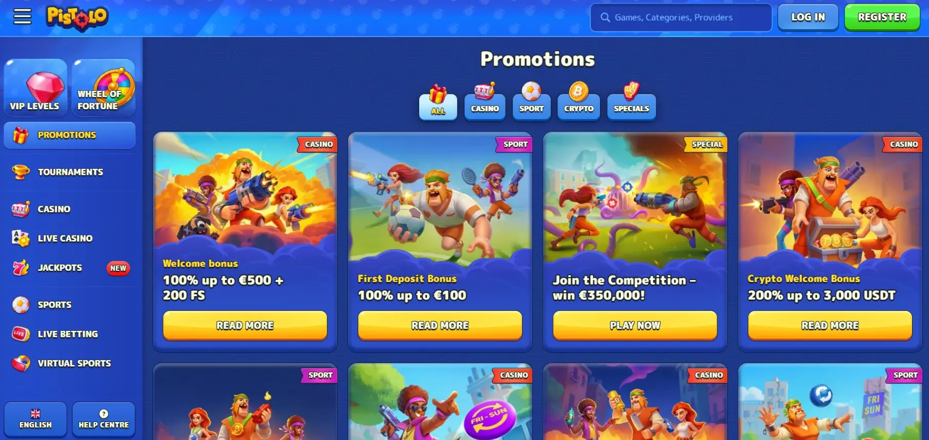 Pistolo Casino Screen