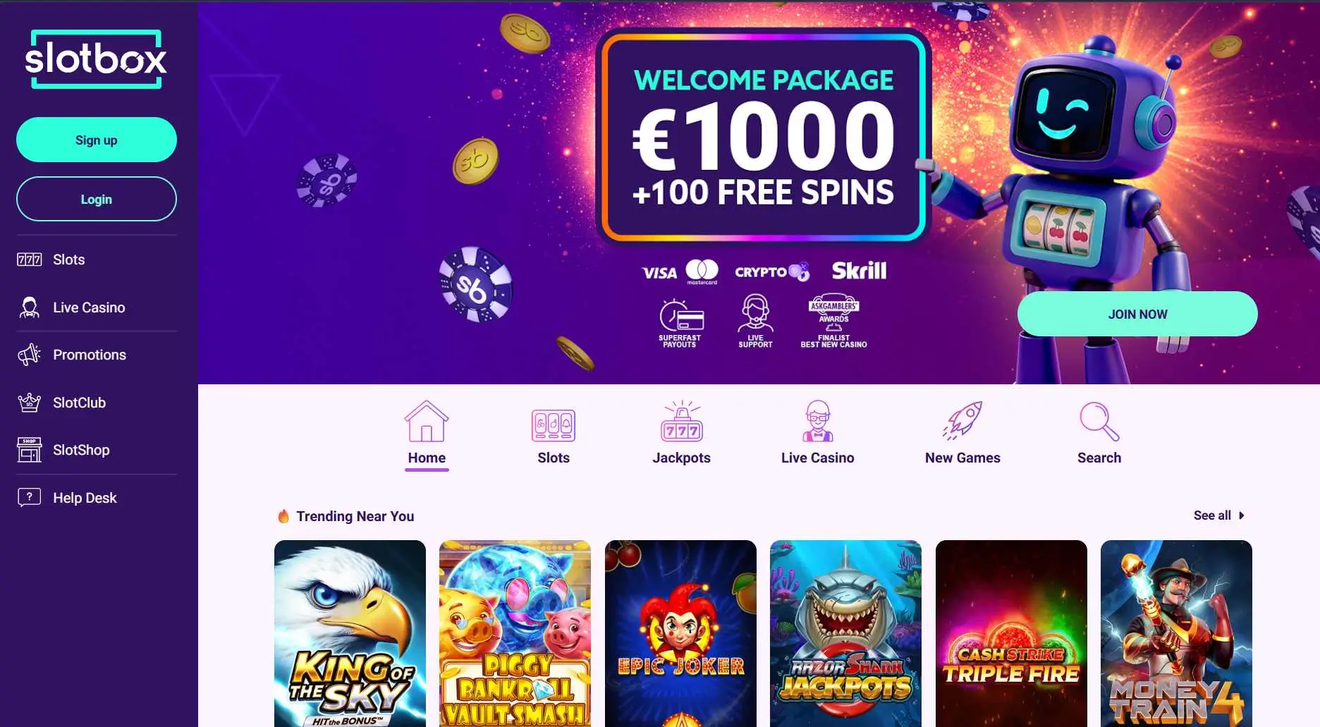 Slotbox Casino Screen