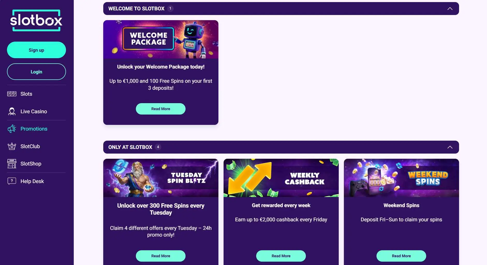 Slotbox Casino Screen