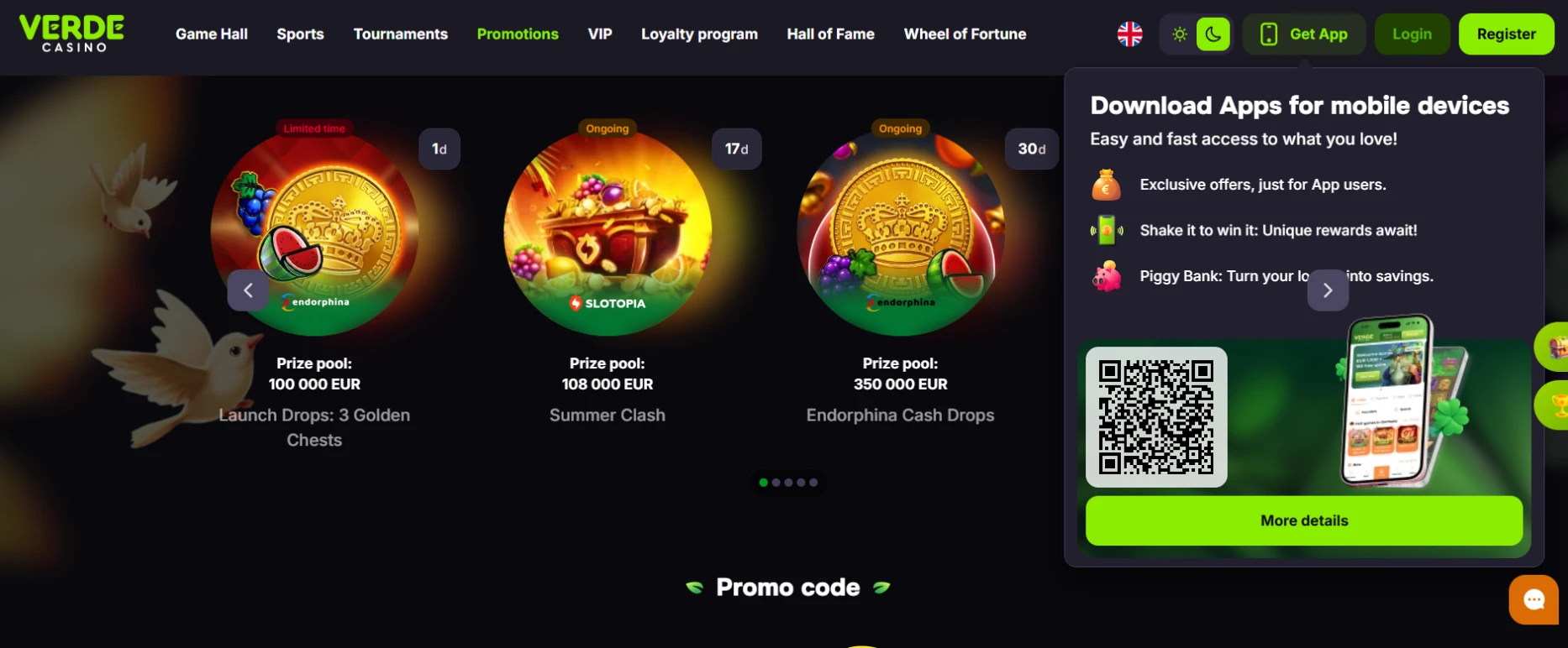 Verde Casino Screen